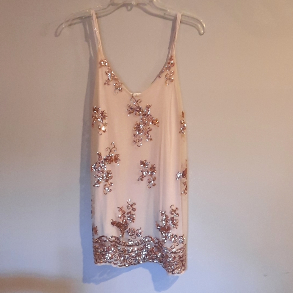 Blush Sequin Tank Top